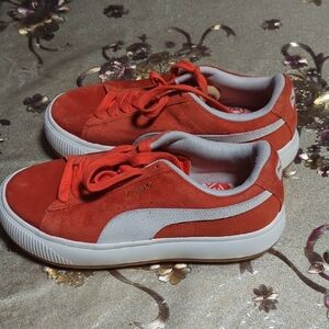 Puma Red and White Sneakers